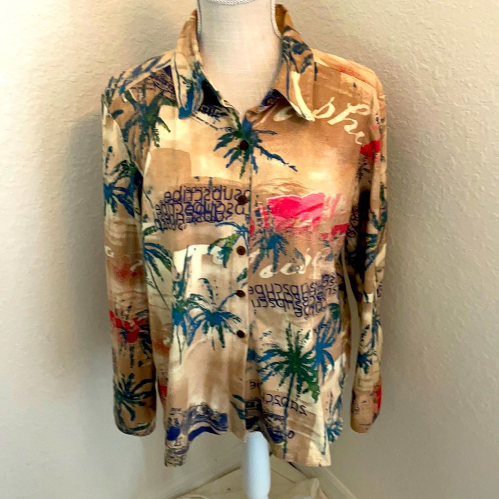 Caribbean Joe women’s long sleeve top size petite large
